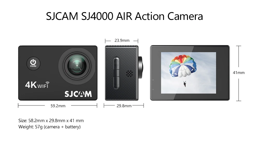 SJCAM SJ4000 AIR 4K экшн-камера Full HD 4K 30fps WIFI 2," экран мини-шлем Водонепроницаемая Спортивная видеокамера DV