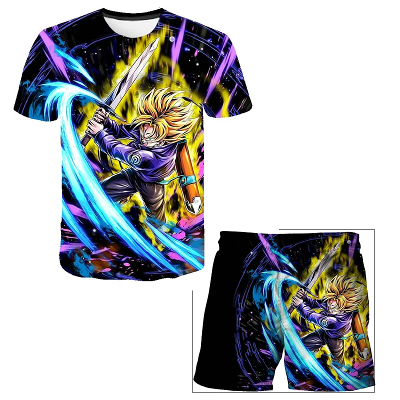 

New Fashion Vegeta Tshirts Pants Sets Dragon-Ball T Shirt Kids Clothes Japan Anime Boys Clothes Pants Children Clothing Sets