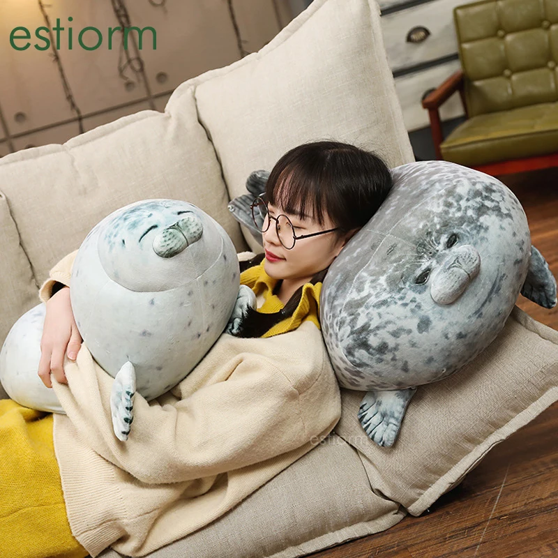 Almohada de foca rechoncho y esponjosa de algodón, Animal de juguete de regalo para niños/niñas/amigos, almohada de felpa pequeña/grande, almohada de abrazo