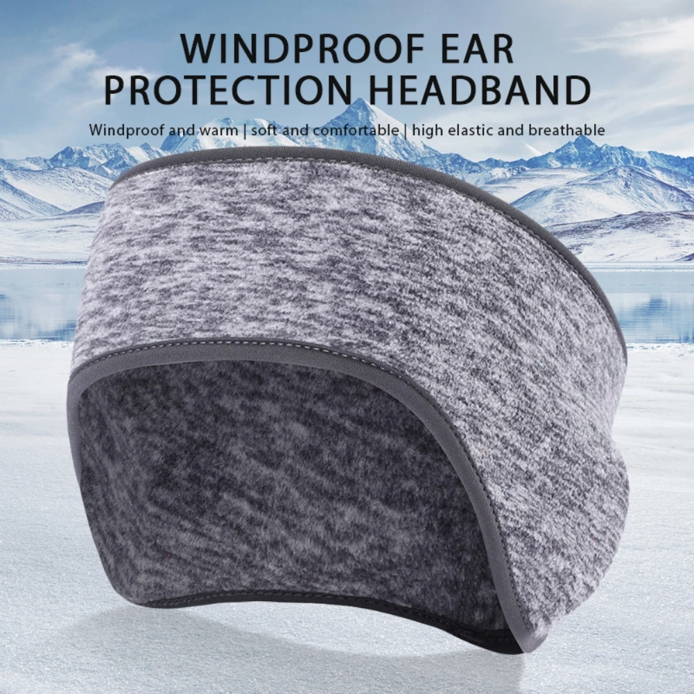 

Windproof Cycling Headband Ear Protection Ponytail Running Headbands Fleece Female Sweatband Outdoor Sports Keep Warm Hair Band