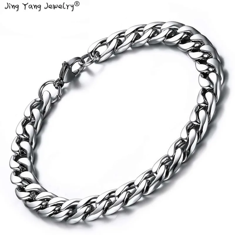 Мужской браслет из нержавеющей стали jingyang с кубинскими звеньями аксессуары для
