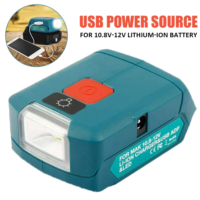 

1pc Replacement USB Charger Adapter Cordless Power Source USB Charger Adapter for 12V Li-ion Battery Accessories Parts