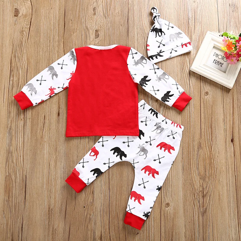 Комплект из 3 предметов My 1st Christmas Рождественская Одежда для новорожденных