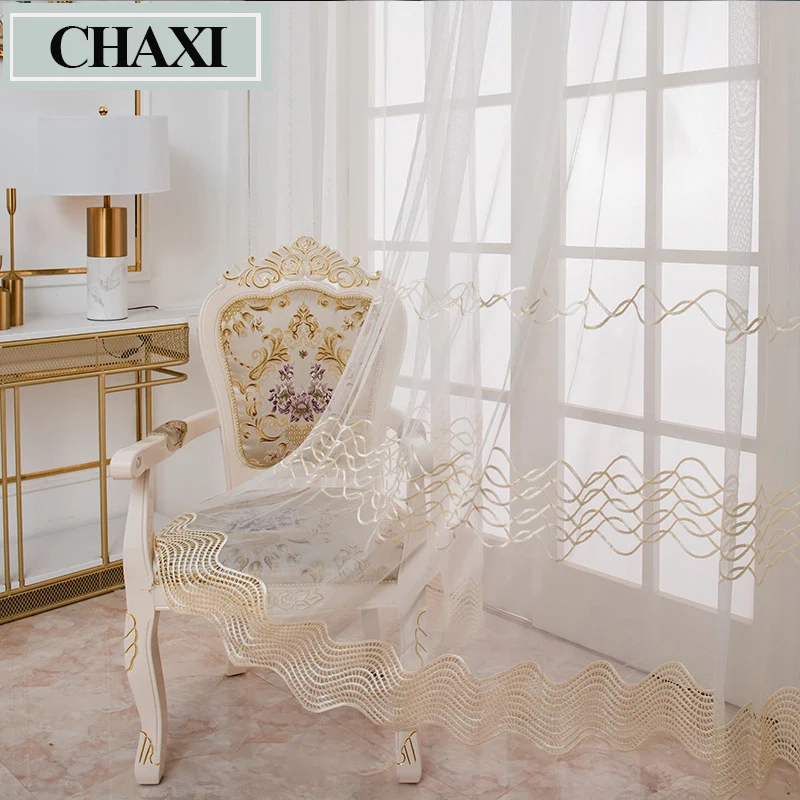 

CHAXI вышитая вуаль Cortina для спальни фотообои для гостиной жалюзи с волнистым дном изготовленная на заказ драпировка занавеска