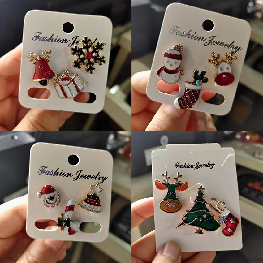 

3pcs/set Merry Christmas Brooches Socks Tree Elk Enamel Pin Badge Small Lapel Brooch Women Fashion Party Christmas Jewelry Gifts