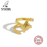 ssteel irregular ring sterling silver for women designer korean personalized gold ring adjustable anillos plata para jewelry
