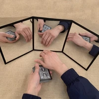 3 way mirror practicing mirror for card magic gimmick illusions magic tricks accessories stage professional magic baby toys
