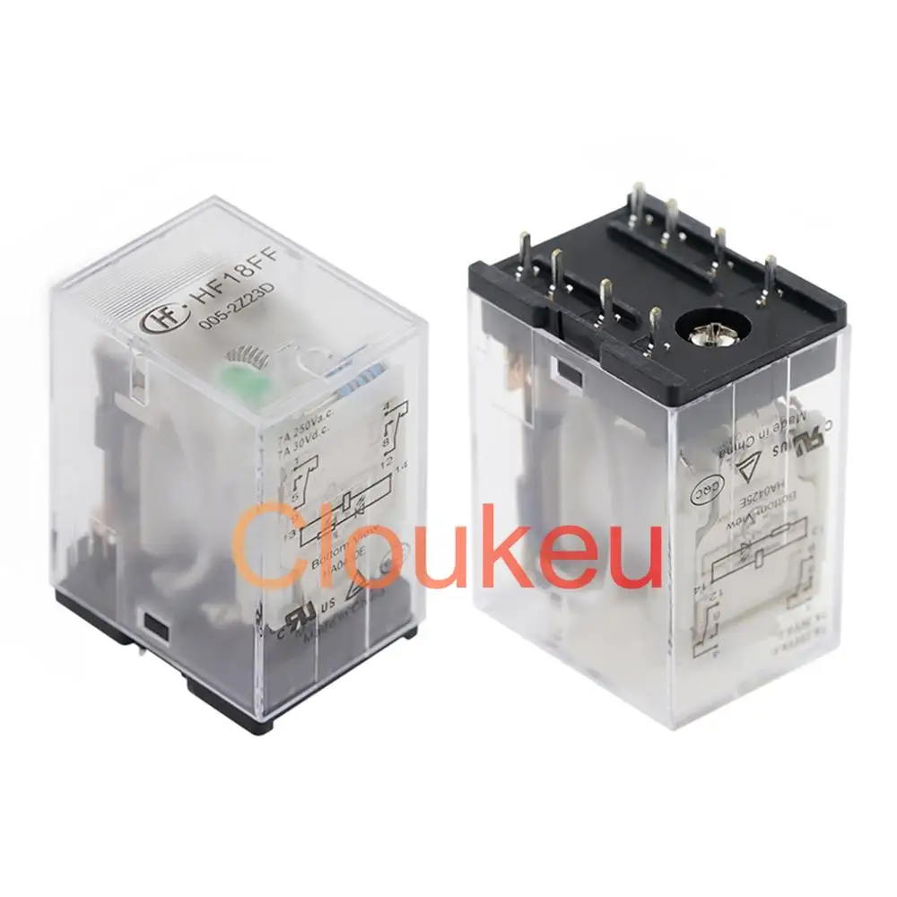 

Реле JQX-18FF- HF18FF-005 012 024-2Z23D 5V 12V 24V 7A 8pin