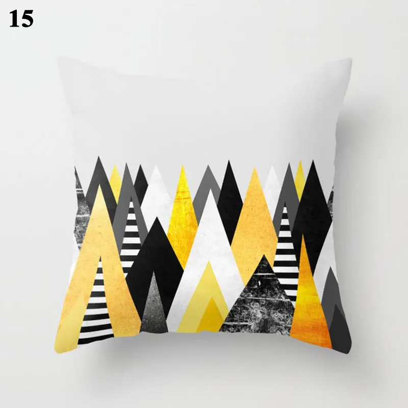 

New Nordic Pillowcase Yellow Geometric Decorative Cushion Cover Sofa Throw Pillows Car Chair Home Decor Pillow Cover