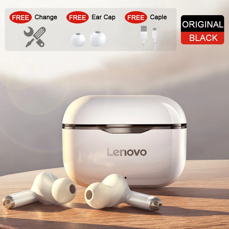 

Lenovo TWS Wireless Bluetooth Earphones Waterproof Noise Reduction HiFi Bass Touch Control Stereo Earbuds 300mAh Sport Headset