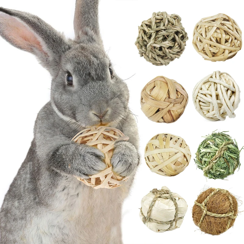 

Hamster Rabbit Chew Toy 7cm Natural Rattan Ball Pet Bite Grind Teeth Chewing Toy Tooth Cleaning Molar Small Animal Accessories