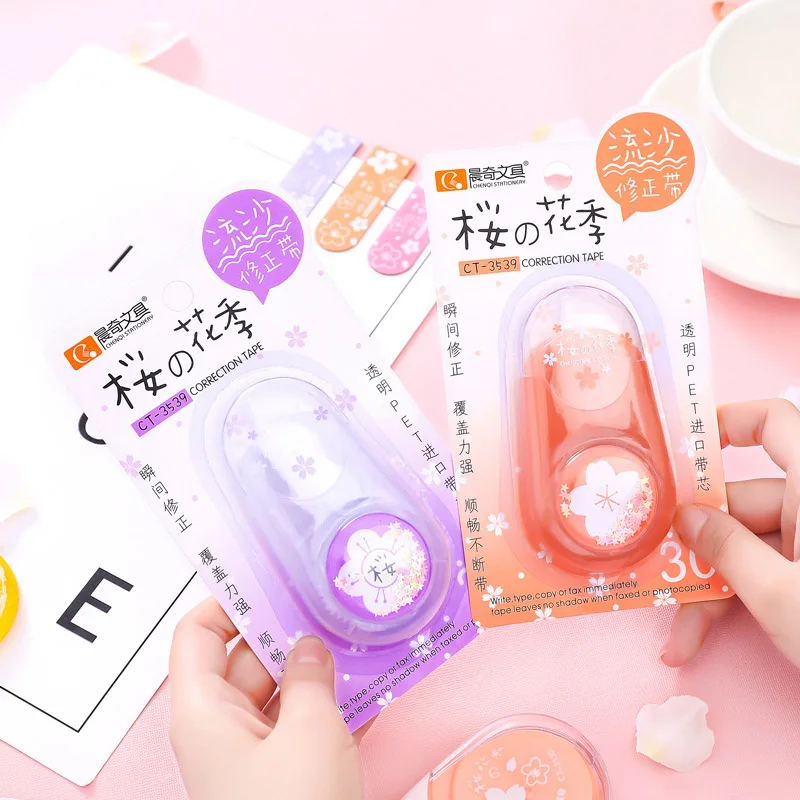 1 шт. милая Корректирующая лента Kawaii Cherry милый пластиковый корректор с буквами