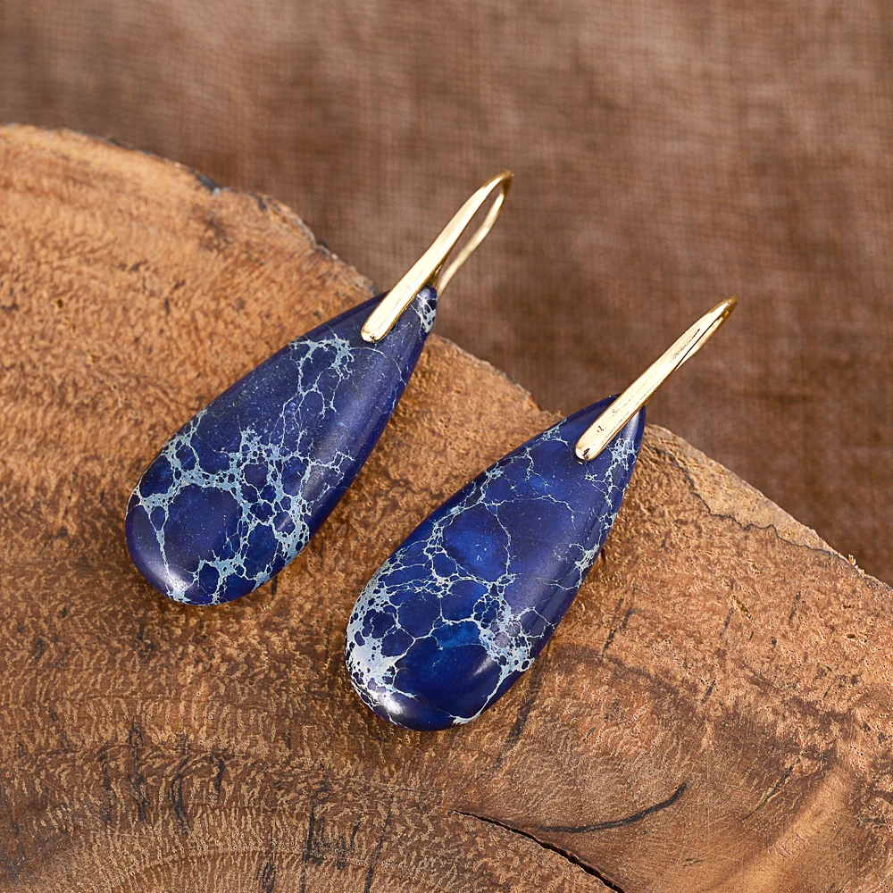 Twilight Imperial Jasper Teardrop Earrings