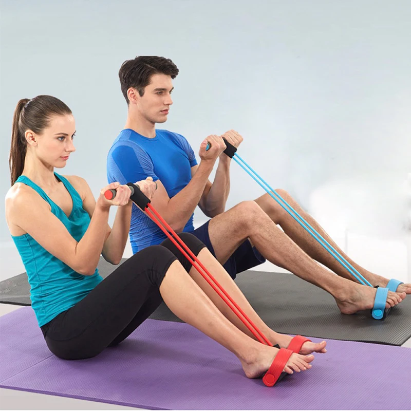 Эластичные тяговые веревки тренажер для брюшной полости Rower живота дома
