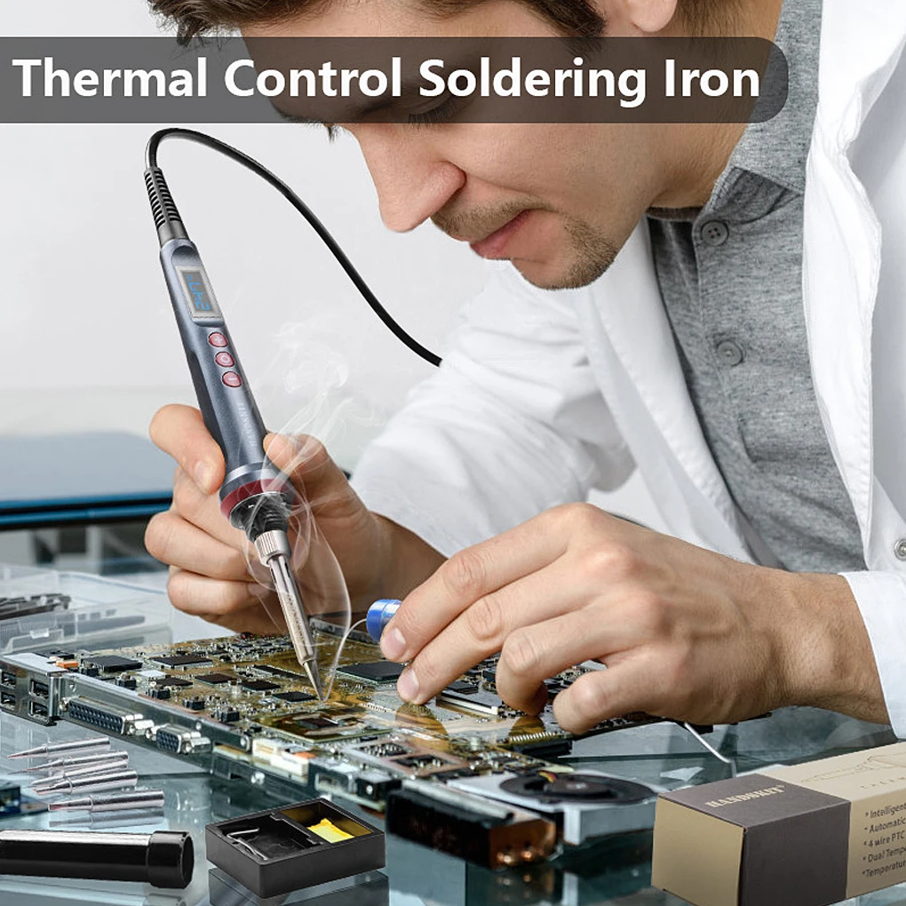 

Электрический паяльник со светодиодным индикатором и цифровым дисплеем, 110 В/220 В, Сварочная ручка с регулируемой температурой, нагреватель...