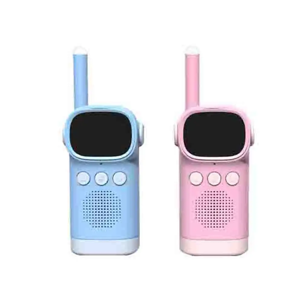 

2pcs Long Range 3km Cute Kids Walkie Talkie LCD Display Child Interphone with Lanyard Children Handheld Transceiver Toy Gift
