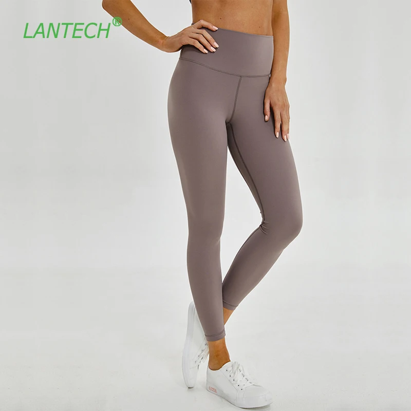 LANTECH классическая модель 2,0, Мягкие штаны для йоги на ощупь, леггинсы для спортзала, спортивная одежда, стрейчевые, для фитнеса, с высокой талией, женские колготки, штаны