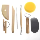 Набор инструментов для формования глины и керамики из 8 предметов, практичный деревянный нож