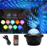 new starry sky projector led night light bt music indoor stage light usb voice controlled water wave laser projector lamp