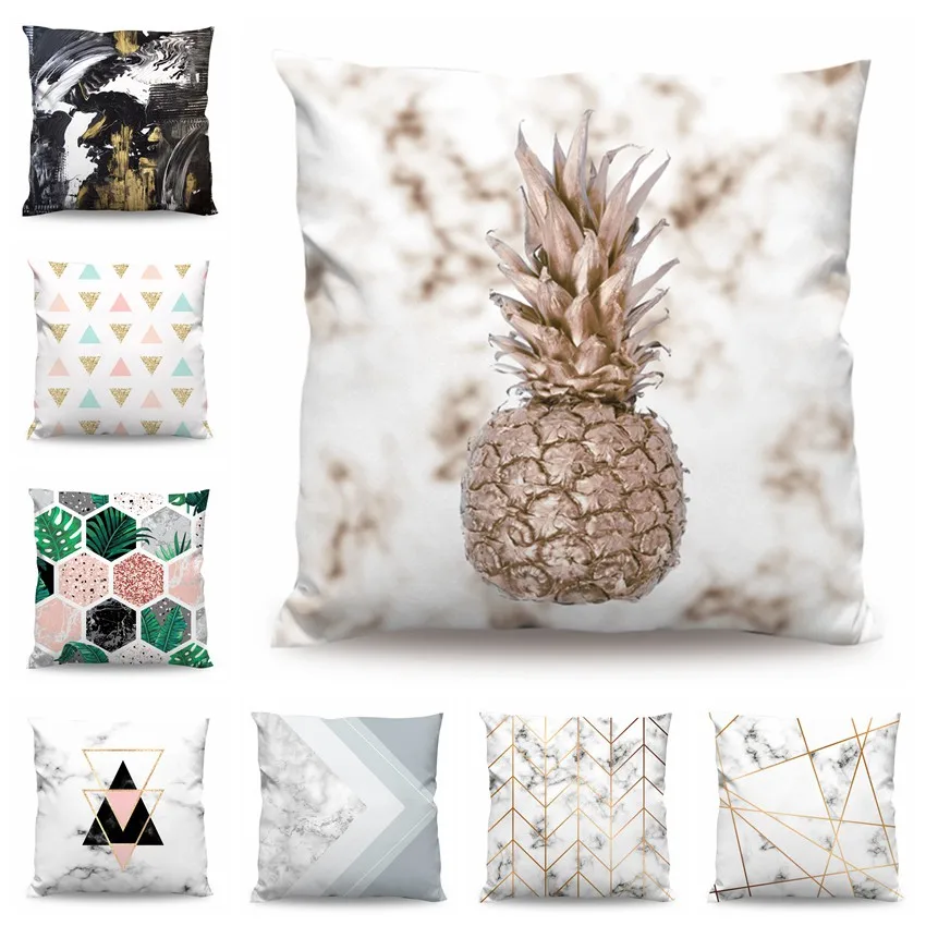 Скандинавский мраморный чехол для подушки кофейный дома и офиса магазин сиденья