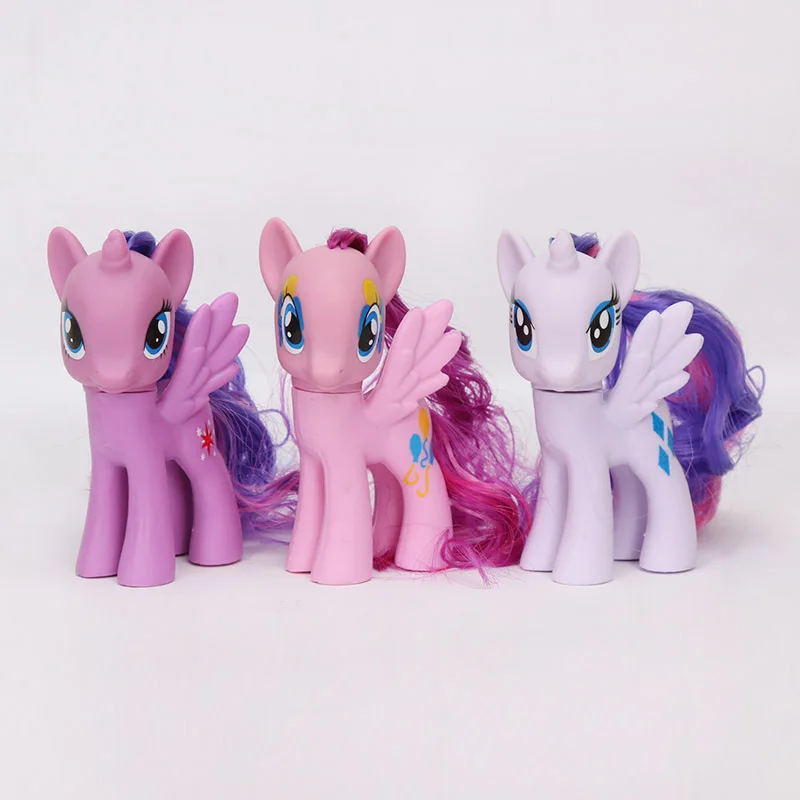 Набор из 6 игрушки My Little Pony Friendship is Magic Rainbow Dash Twilight Sparkle Pinkie Pie Rarity PVC Фигурки