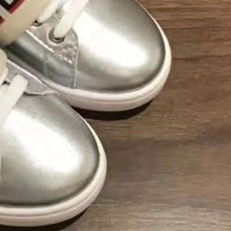 

(101107) In Stock 2020 GU Autumn Toddler Shoes Girl Shiny Upper Flats Boys Letter Flat Shoes Kids Shoes for Girl