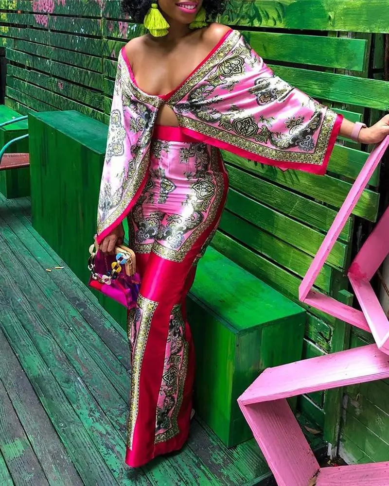 Комплект: накидка с принтом и штаны|Спортивные костюмы| |