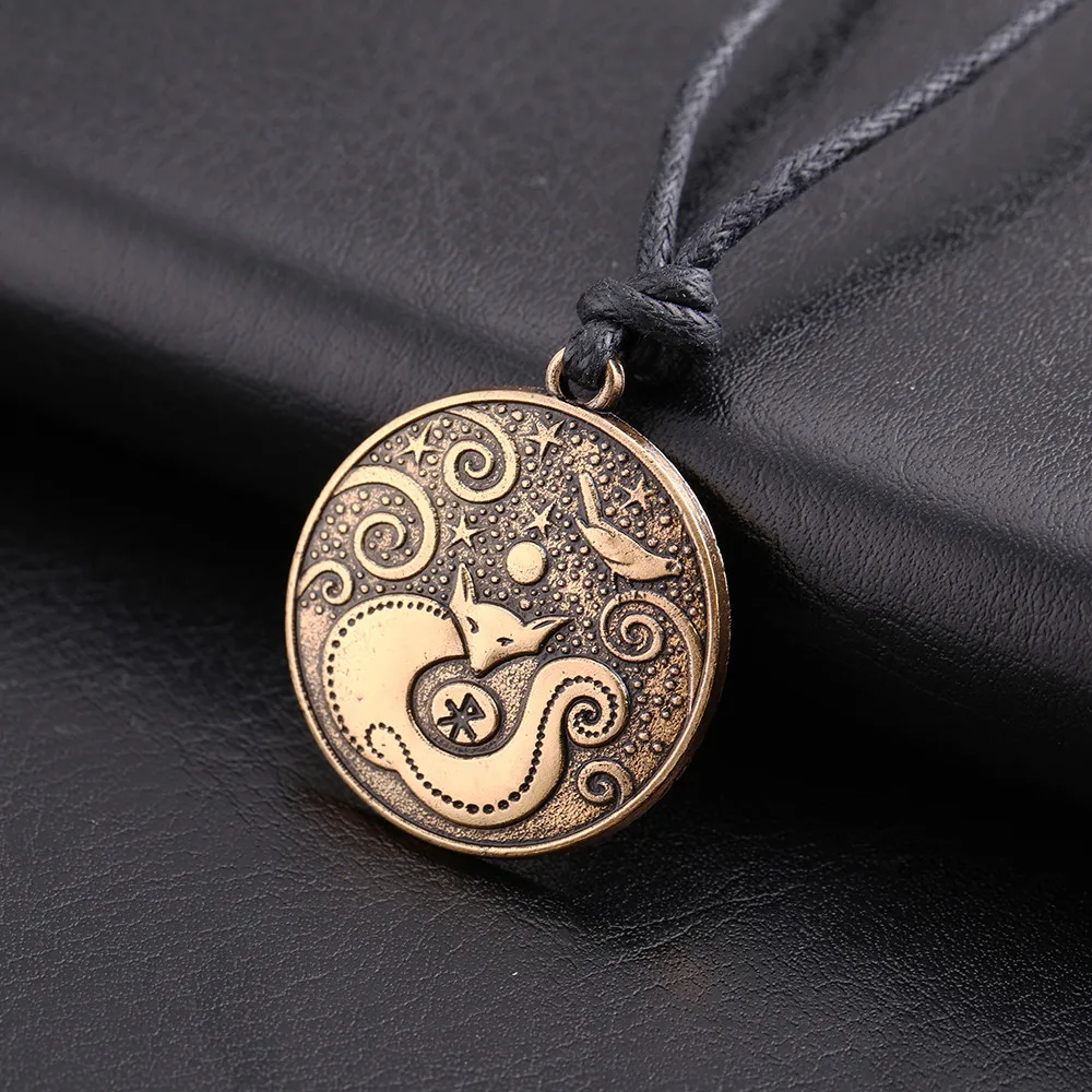 LIKGREAT античное серебряное ожерелье с изображением сказочной сцены лисы круглое