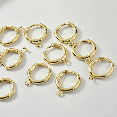 Медное покрытие 18K Золото Цвет поддерживает цвет уха кольцо серьги круглые