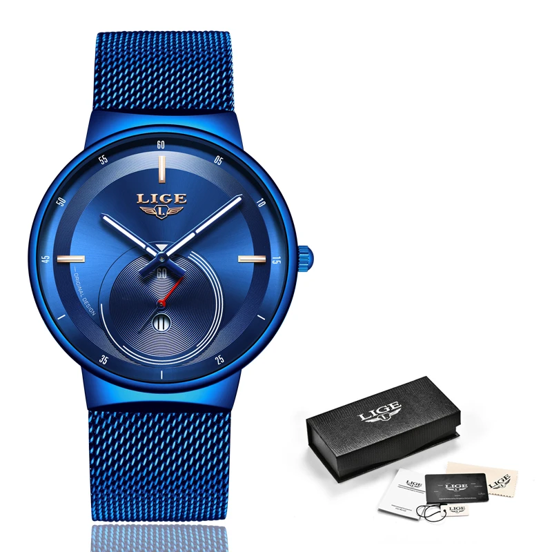 

Reloj Mujer LIGE Womens Watches Top Brand Luxury Ladies Mesh Belt Ultra-thin Watch Stainless Steel Waterproof Clock Quartz Watch