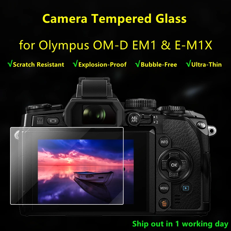 

OMD EM1X Camera Protective Film Glass for Olympus OM-D E-M1X E-M1 Camera 9H Hardness Tempered Glass Ultra Thin Screen Protector