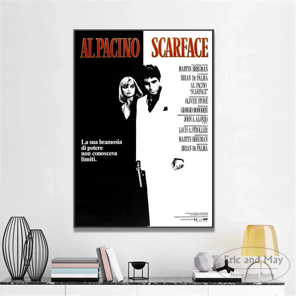 Картина на холсте из фильма Al Pacino Лицо со шрамом бандитские холщовые постеры и