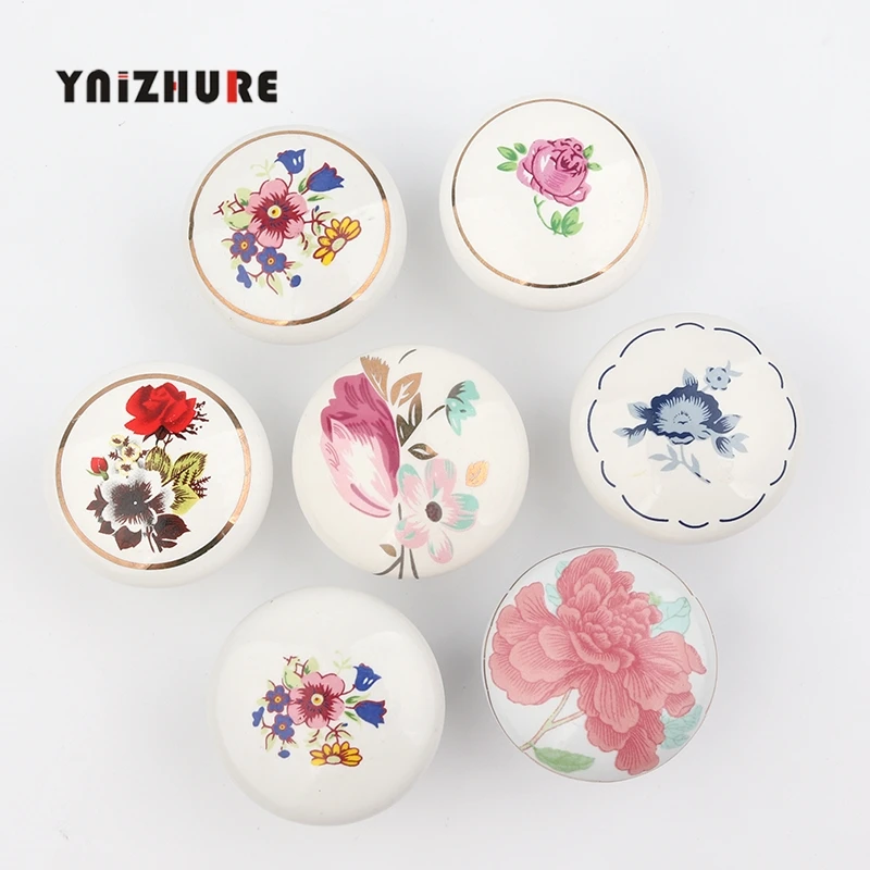 1 шт. керамические ручки и с цветочным рисунком из мультфильма детская комната