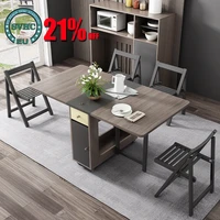 nordic multifunctional folding dining table and chair combination modern simple household retractable dining table with 4 chair