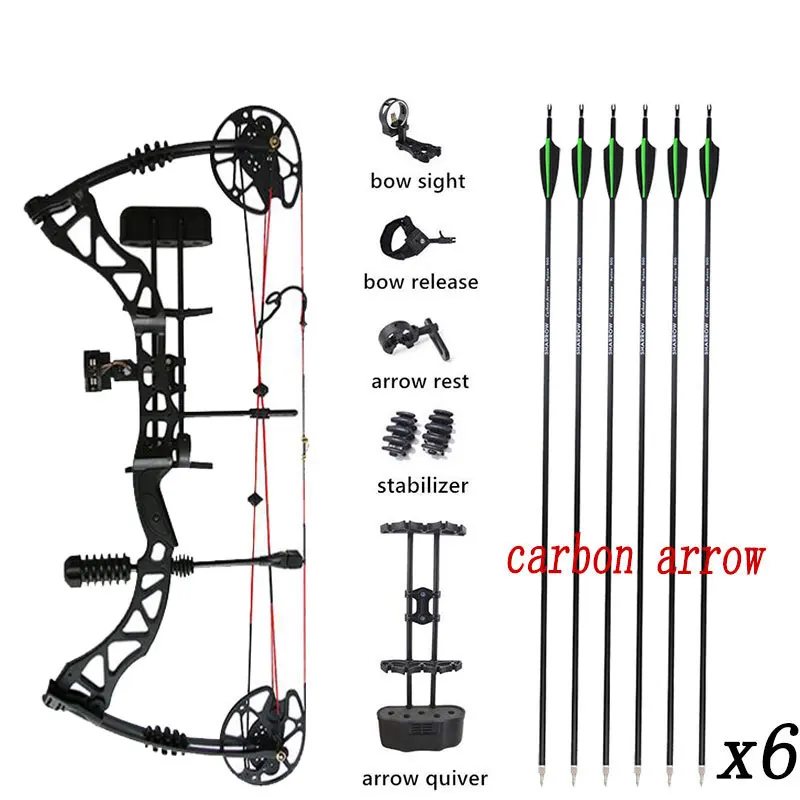 Black Set KAIMEI QIN стрельба из лука 30-70lbs комбинированный лук и стрела набор Carbow стрела IBO329FPS 85% Коэффициент экономии труда стрельба принадлежности для охоты - Цвет: Black Set