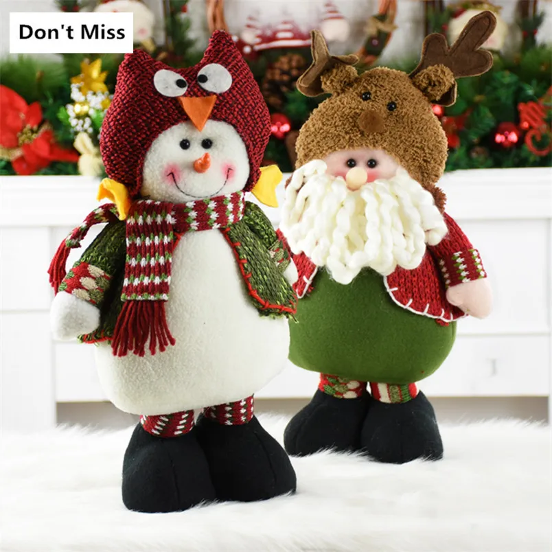 Рождественские куклы деокрация игрушки Санта Клаус снеговик украшение для