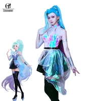 rolecos game lol cosplay kda seraphine costume kda all out more 2020 cosplay costume dresses skirt outfits with earring set