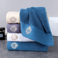thick quality 100 cotton crown hotel towel home set embroidered luxury crown bath towels for adults absorbent face towel