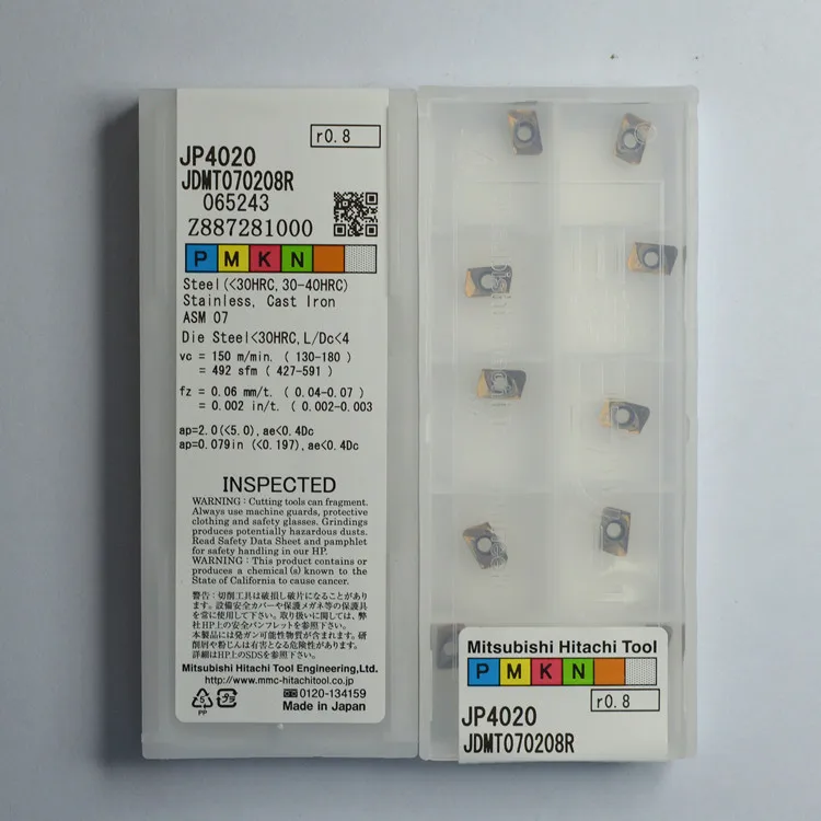 Новинка HITACHI 100 шт R0.4 R0.8 фрезерные Вставки JDMT070208R JP4020/ JP4120/ JDMT070204R JP4020 | Инструменты