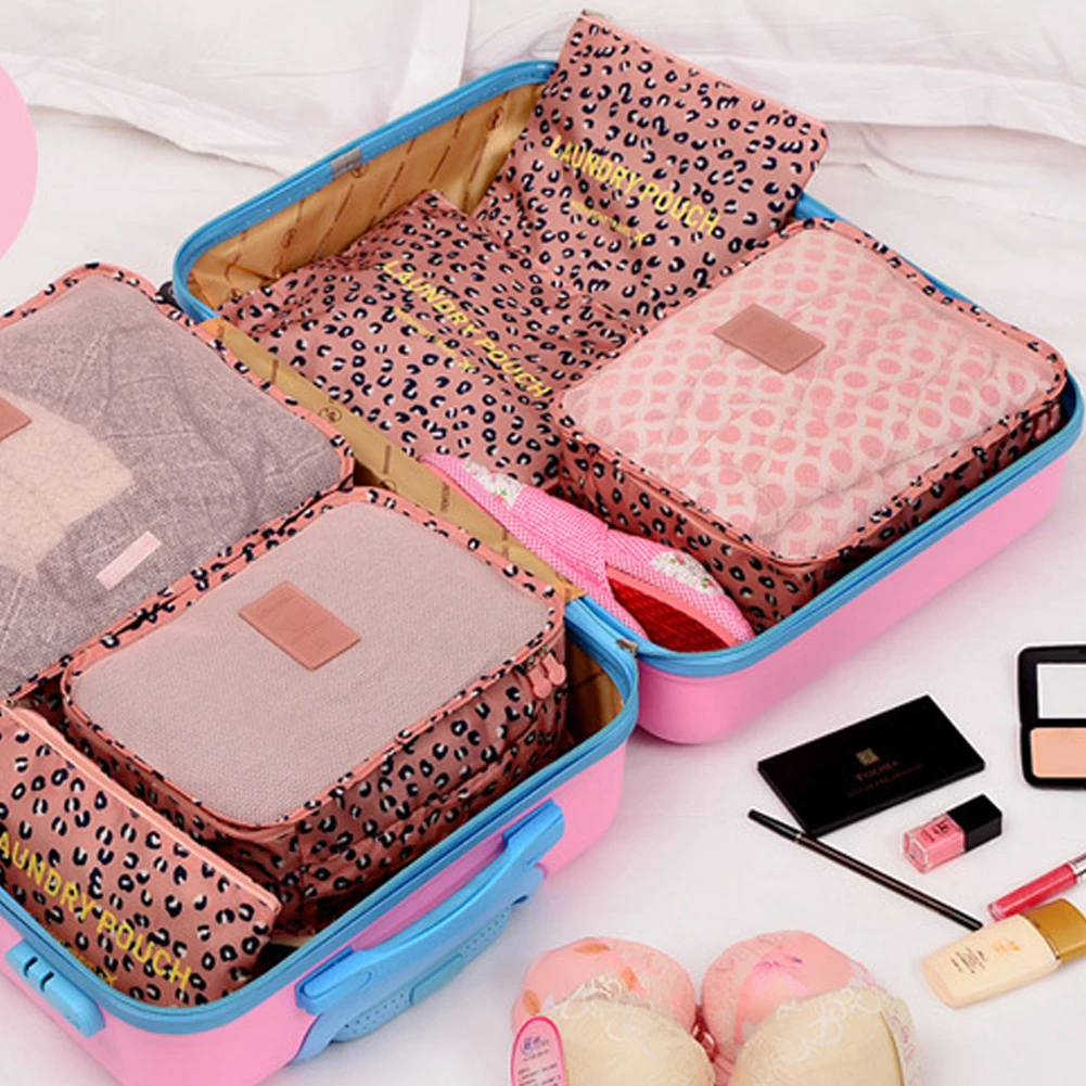 6 PCS дорожная сумка для хранения вещей одежды опрятный чемодан-органайзер чехол