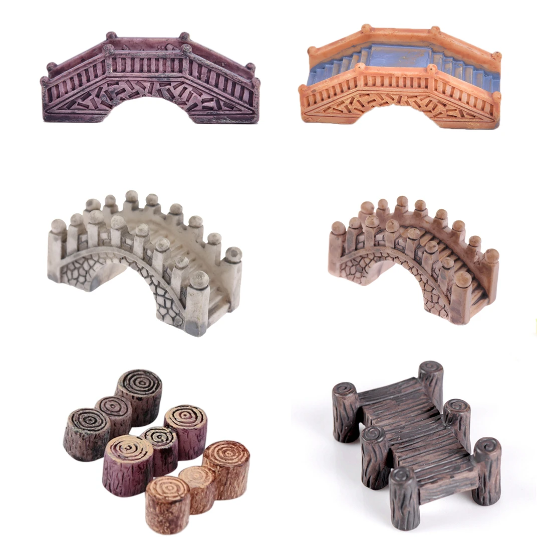 

Resin Bridge Figurines Mini Resin Crafts Fairy Garden Miniatures DIY Terrarium Succulents Miniatures Micro Landscape Decoration