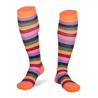 Компрессионные носки для мужчин, женщин, мужчин, нейлоновые уличные спортивные Высокие гольфы для гольфа, носки для бега, полосатые носки для марафона