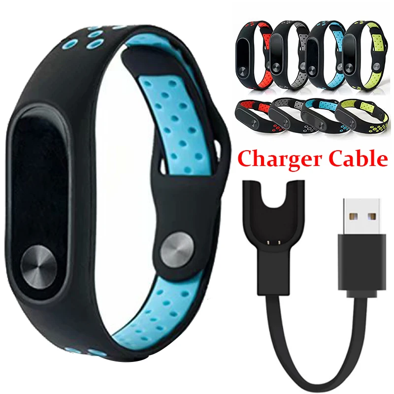 Mi 4 ремешок для Xiaomi mi Band 3 2 Силиконовый Браслет ремешок для Xiaomi mi Band 3 2 Смарт часы USB зарядное устройство кабель