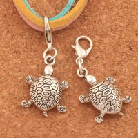 turtle tortoise animal lobster claw clasp charm beads 35 9x14 6mm 20pcs zinc alloy jewelry diy c1182
