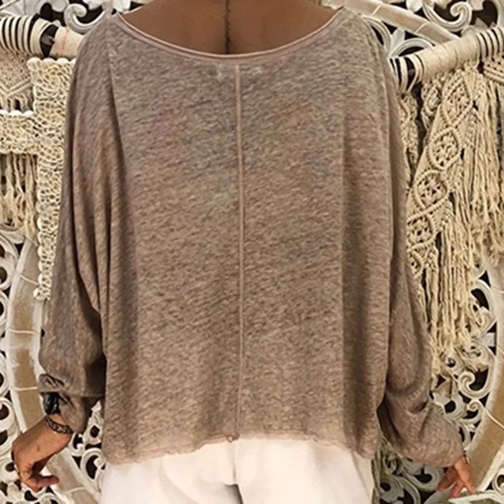 Женская футболка с длинным рукавом Boho летняя пляжная Повседневная Свободная
