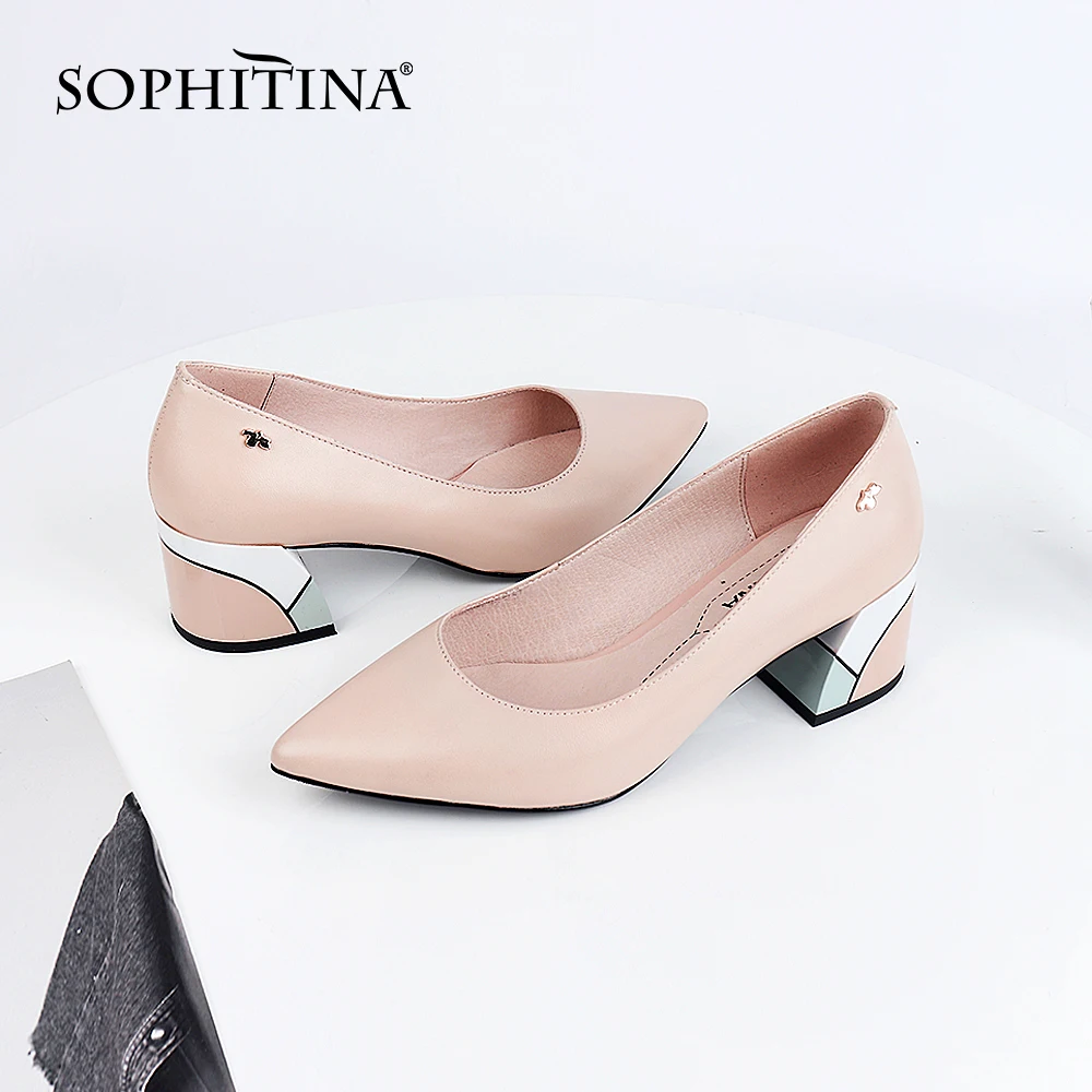 Женские туфли лодочки SOPHITINA офисная элегантная обувь из овечьей кожи на