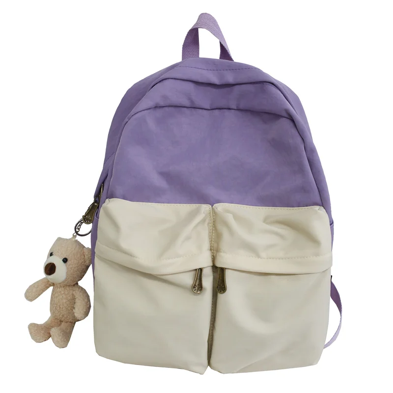 

Original Design School Bag Middle School Students Junior High School Students Ins College Backpack Contrast Color Backpack