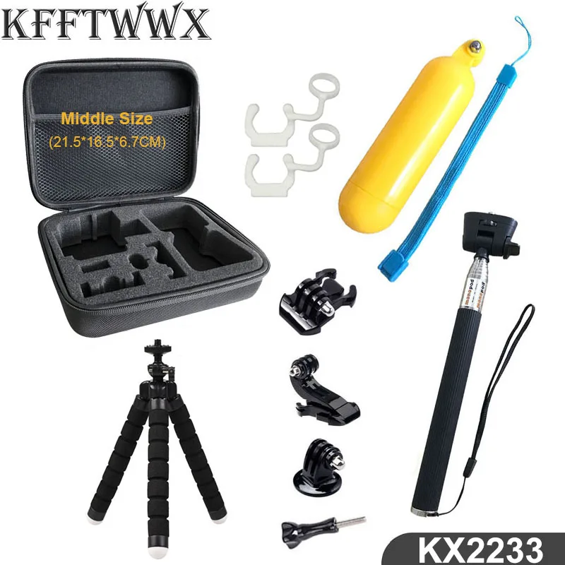 

KFFTWWX Accessories Kit for Gopro Hero 9 8 7 6 5 4 Black Selfie Monopod Tripod for Go Pro YI 4K EKEN H9R SJCAM SJ4000 Camera