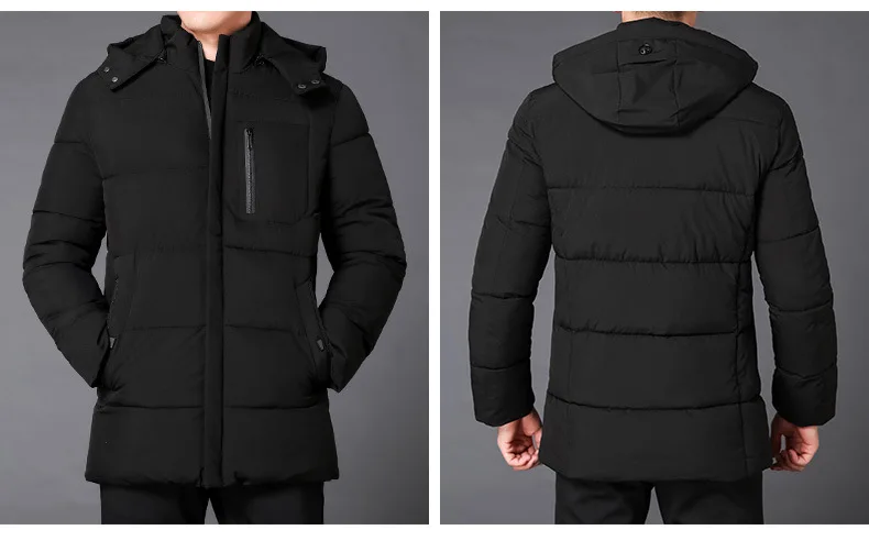 New Men's Winter Down Jacket High Quality Thick Winter Middle-Aged Warm Long Coat Cotton Clothes Men Parkas