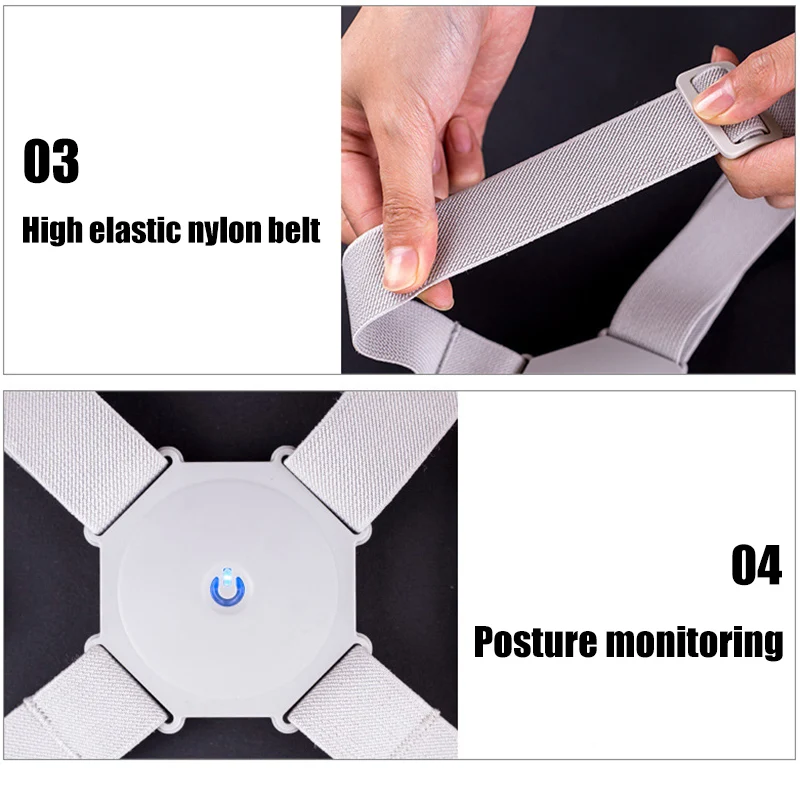 

Posture Corrector Smart Vibration Reminder Inductive Design for Back Support Pain Relief 21.3x15.5x5cm TK-ing